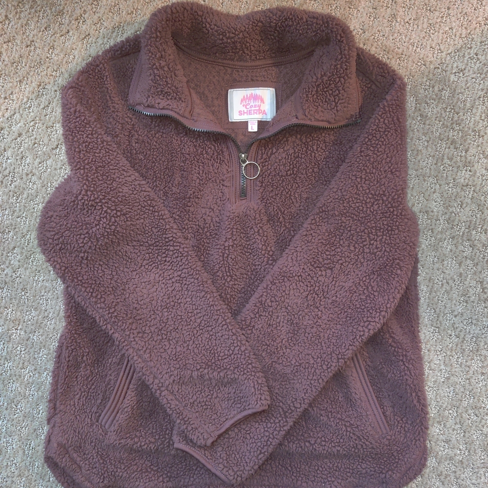Women's Brown Fleece Sweater